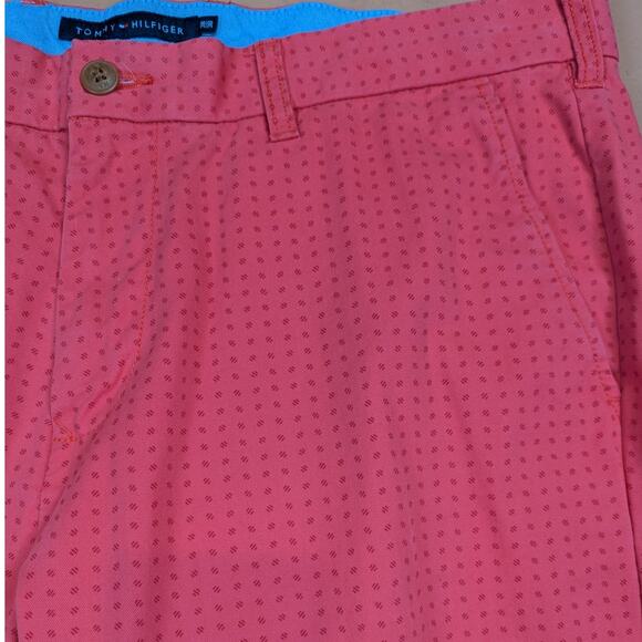Tommy Hilfiger Custom Fit Mens Polka Dot Chino Pants Coral Pink Size 38 - Picture 8 of 9